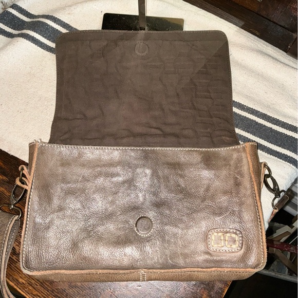Bed Stu Aruba Leather Woven Taupe Crossbody Clutch Bag Retail $220 - Picture 15 of 16